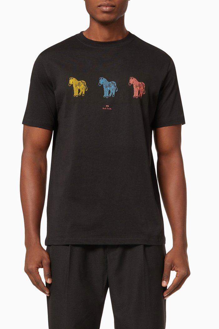 

Zebra Logo T-shirt in Organic Cotton Jersey, Black