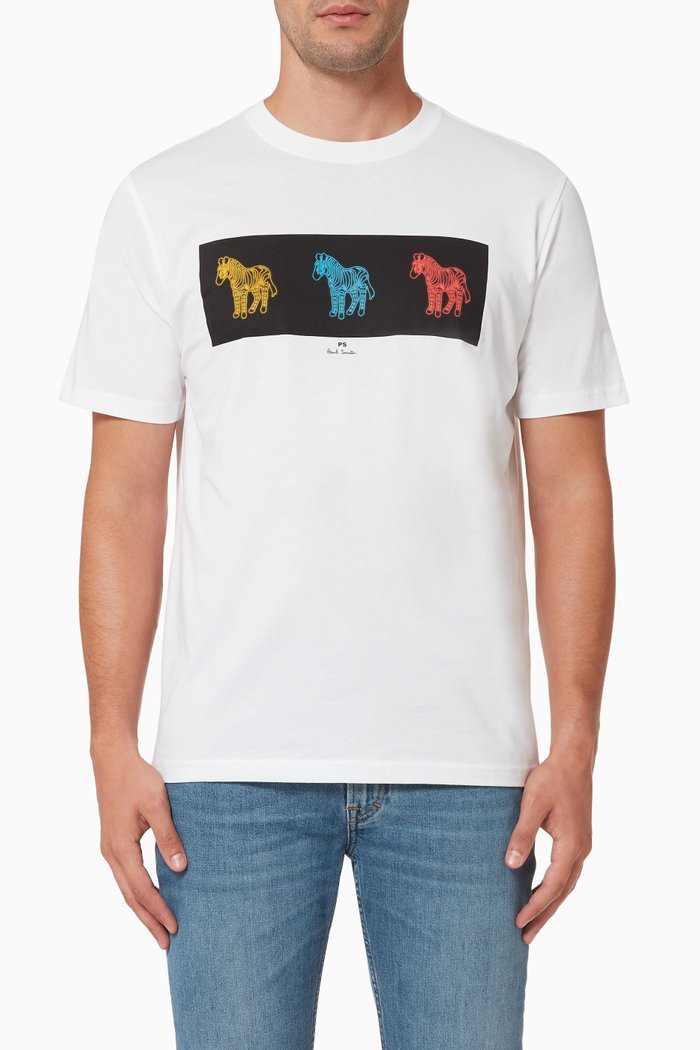 

Zebra Logo T-shirt in Organic Cotton Jersey, White