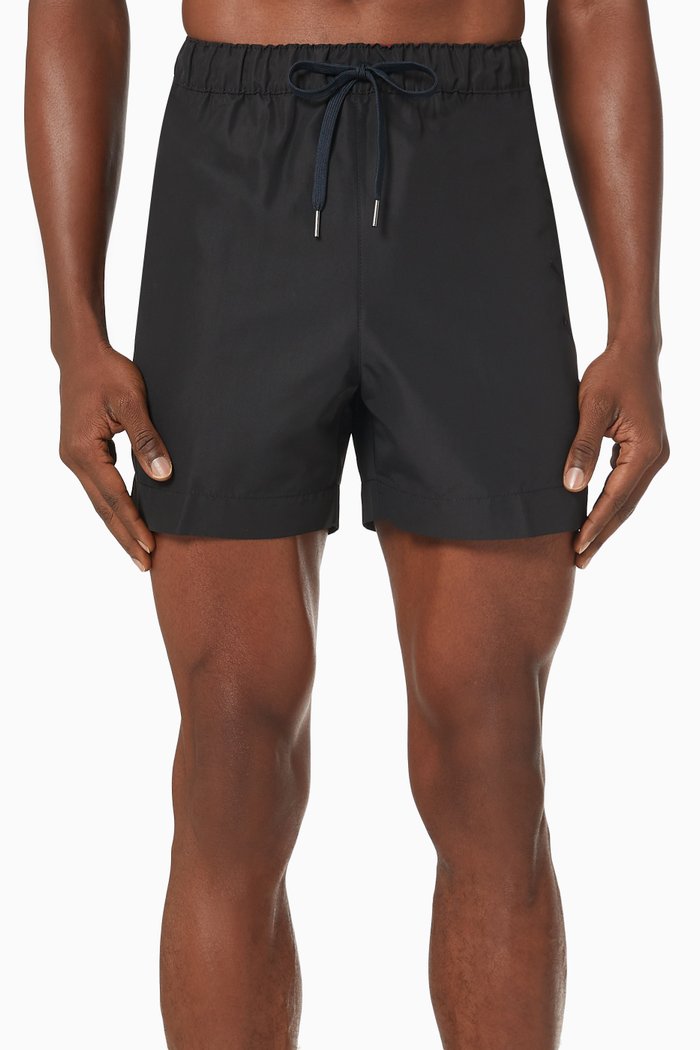 

Signature Regular Fit Mid Length Swim Shorts in Recycled Polyester, Black