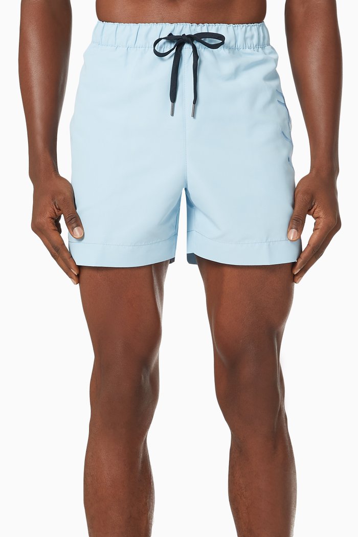 

Signature Regular Fit Mid Length Swim Shorts in Recycled Polyester, Blue