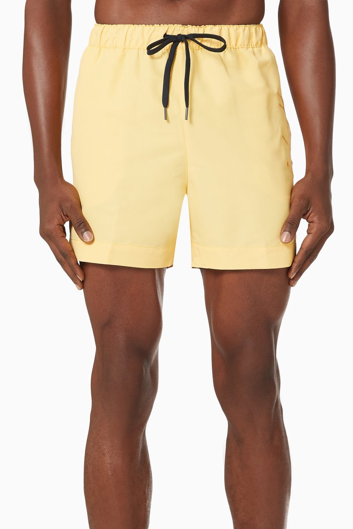 

Signature Regular Fit Mid Length Swim Shorts in Recycled Polyester, Yellow