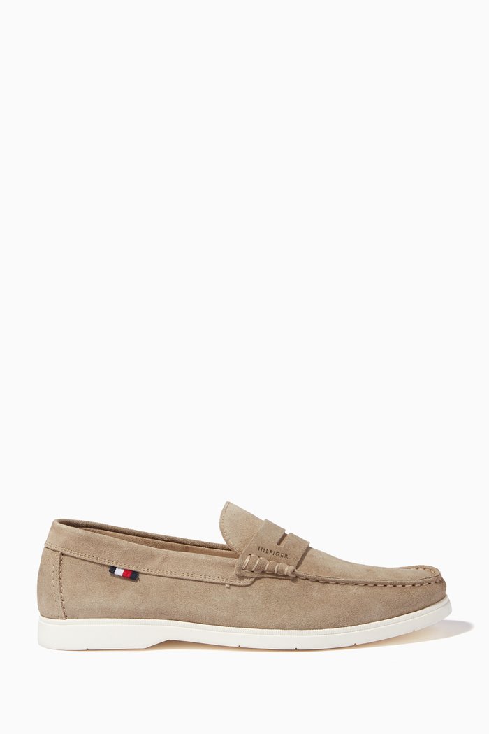 

Biodegradable Loafers in Suede, Neutral