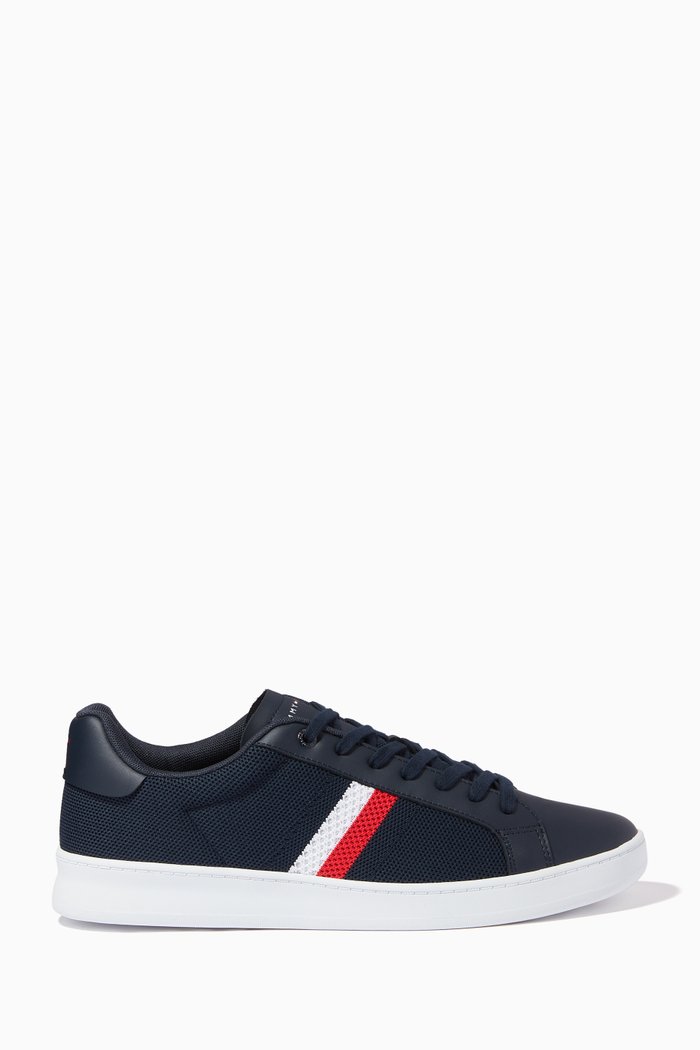 

Court Stripes Sneakers in Recycled Polyester, Blue