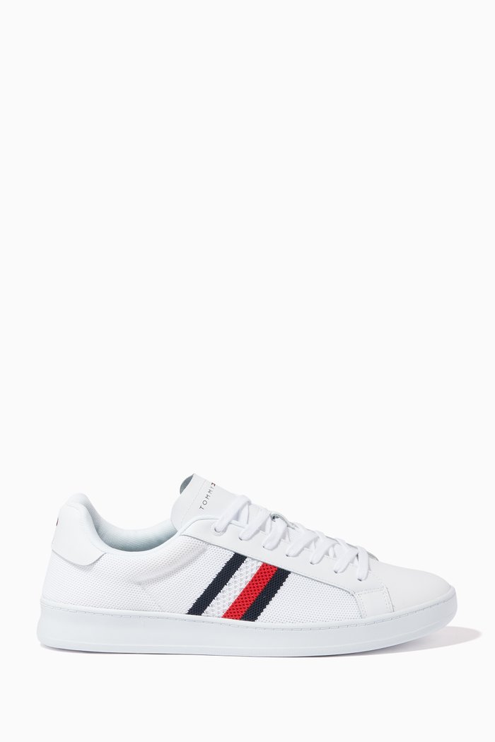 

Court Stripes Sneakers in Recycled Polyester, White