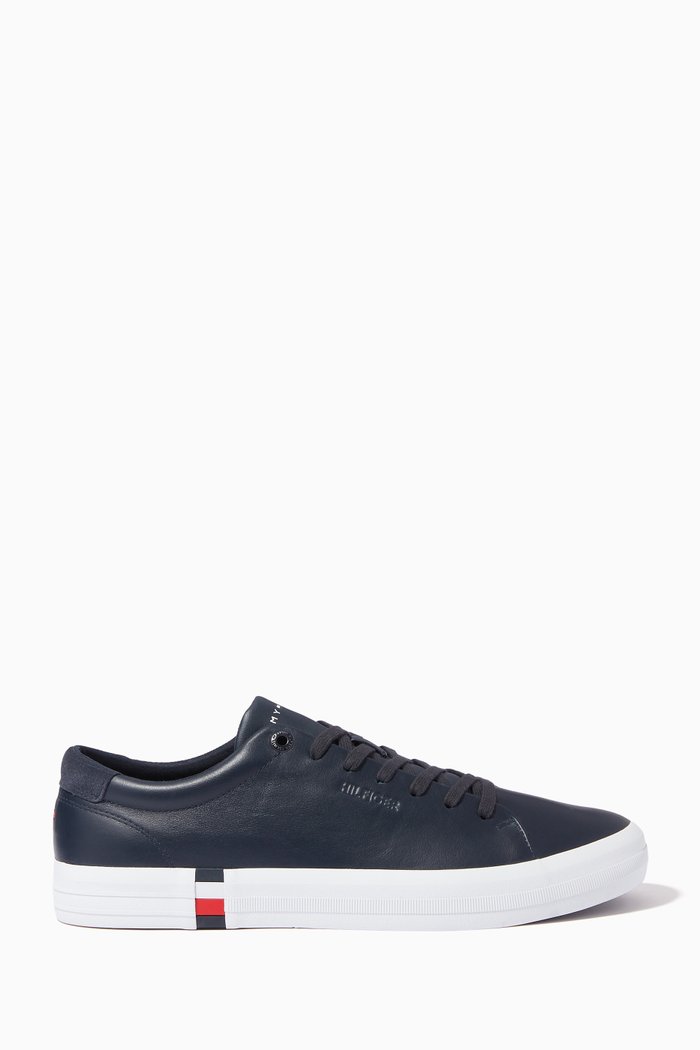 

Logo Vulc Sneaker in Leather, Blue