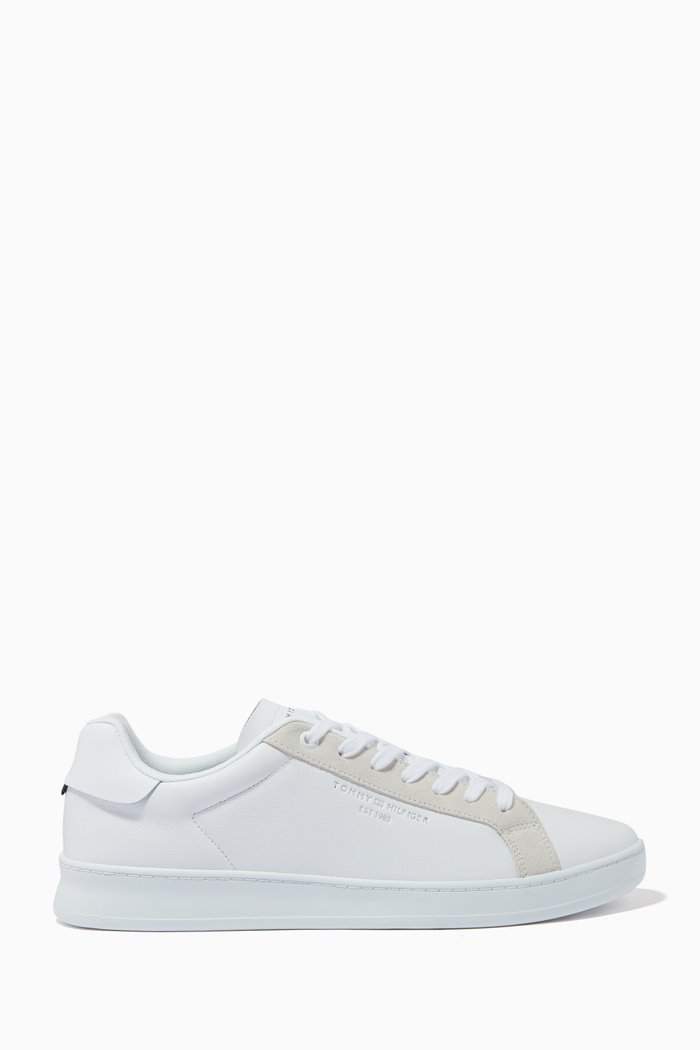 

Cupsole Court Sneakers in Leather, White