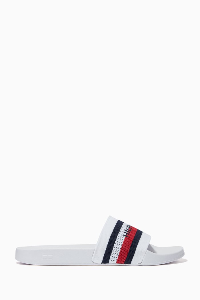 

Knitted Pool Slides, White