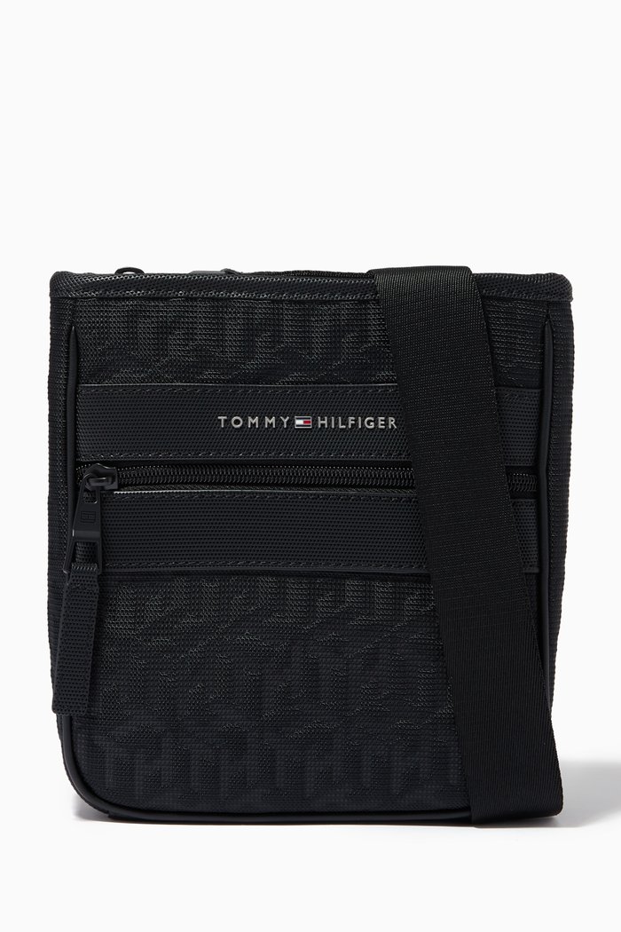 

Small Monogram Crossover Bag in Recycled Polyester Blend, Black