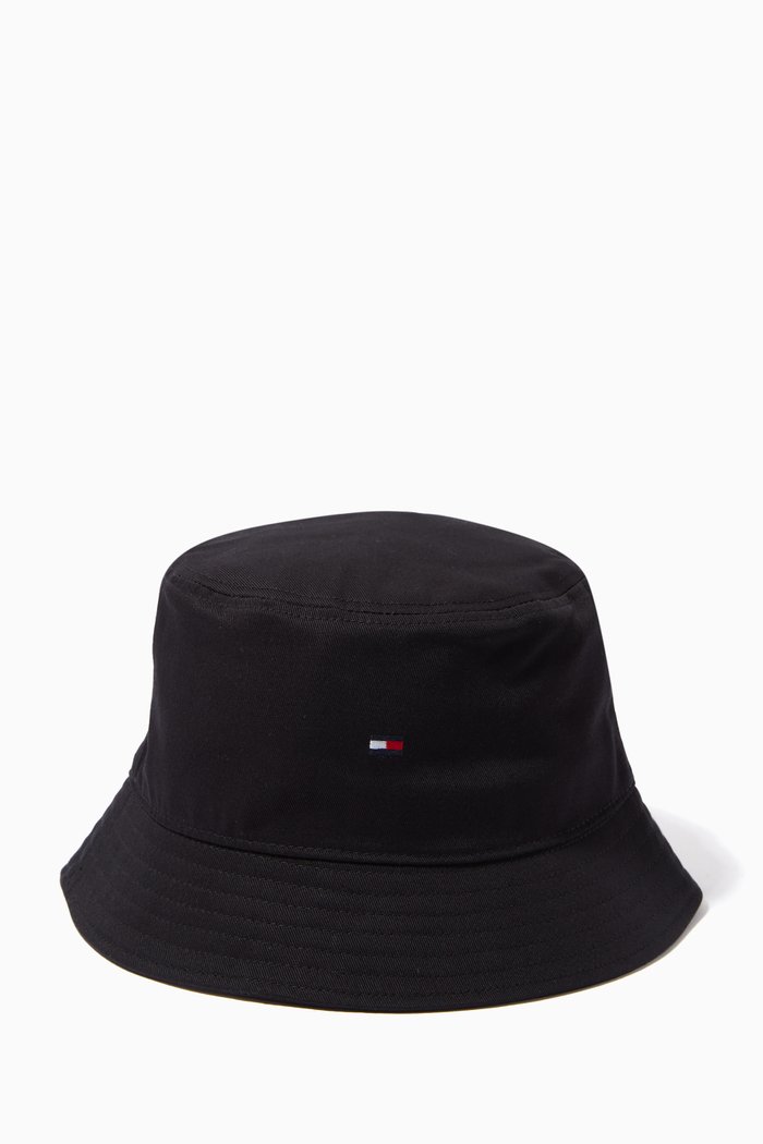 

Flag Bucket Hat in Cotton, Black