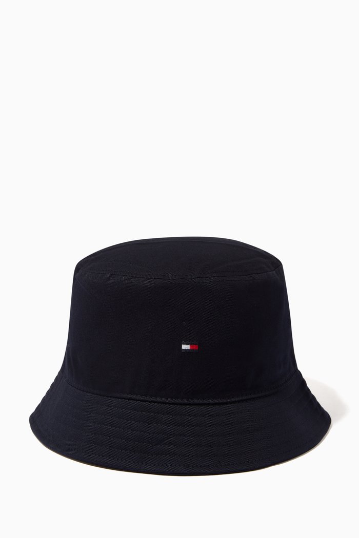 

Flag Bucket Hat in Cotton, Blue