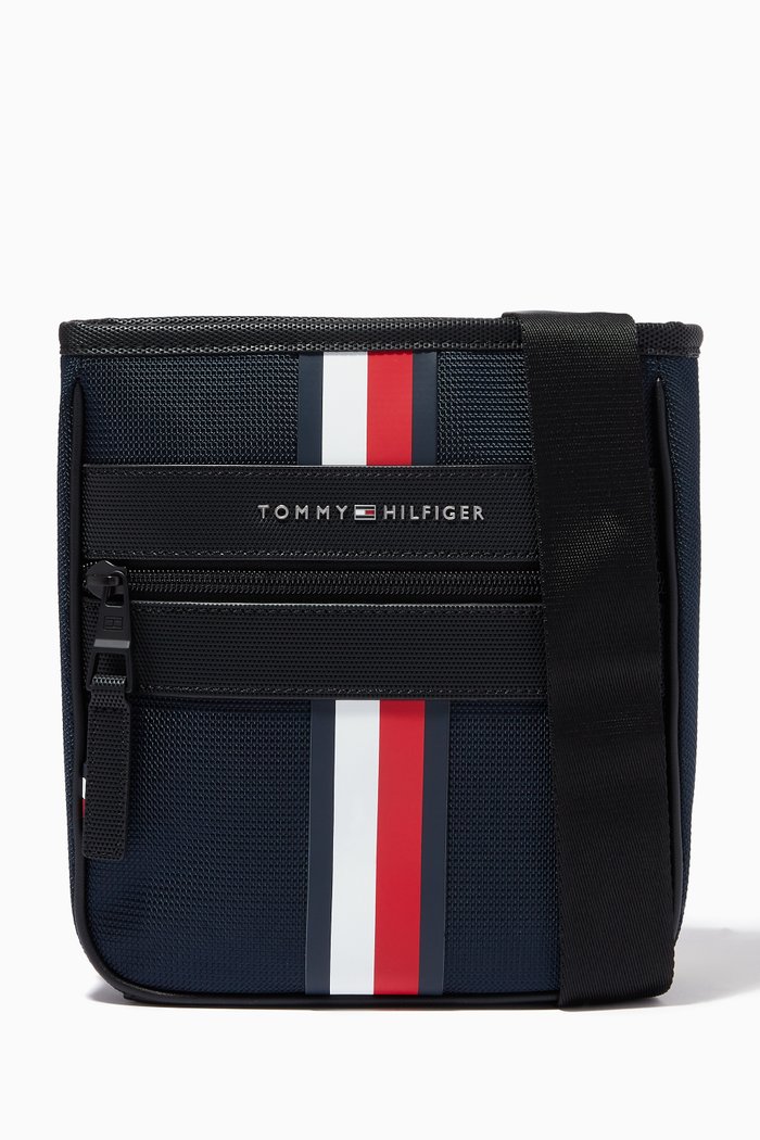 

Small Signature Tape Crossover Bag in Recycled polyester blend, Blue