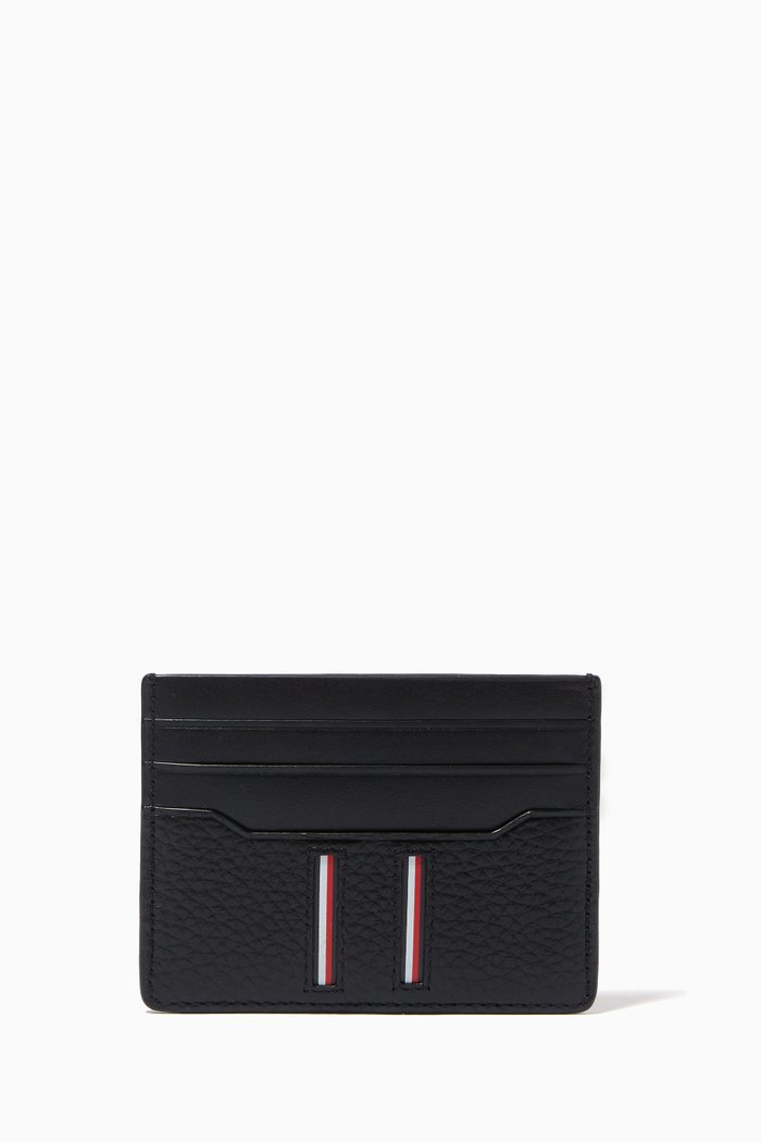 Downtown Card Holder in Leather, Black