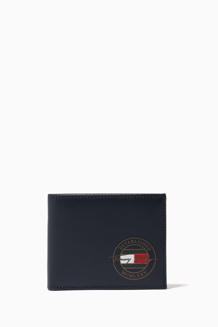 

Signature Wallet in Leather, Blue