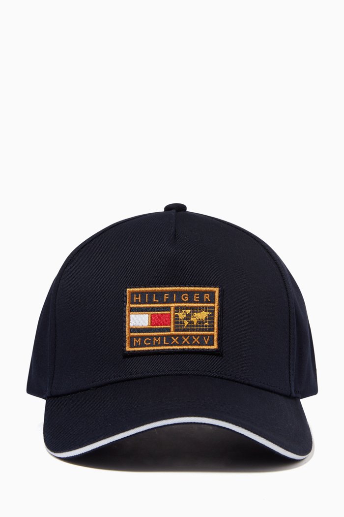 

World Badge Cap in Organic Twill, Blue