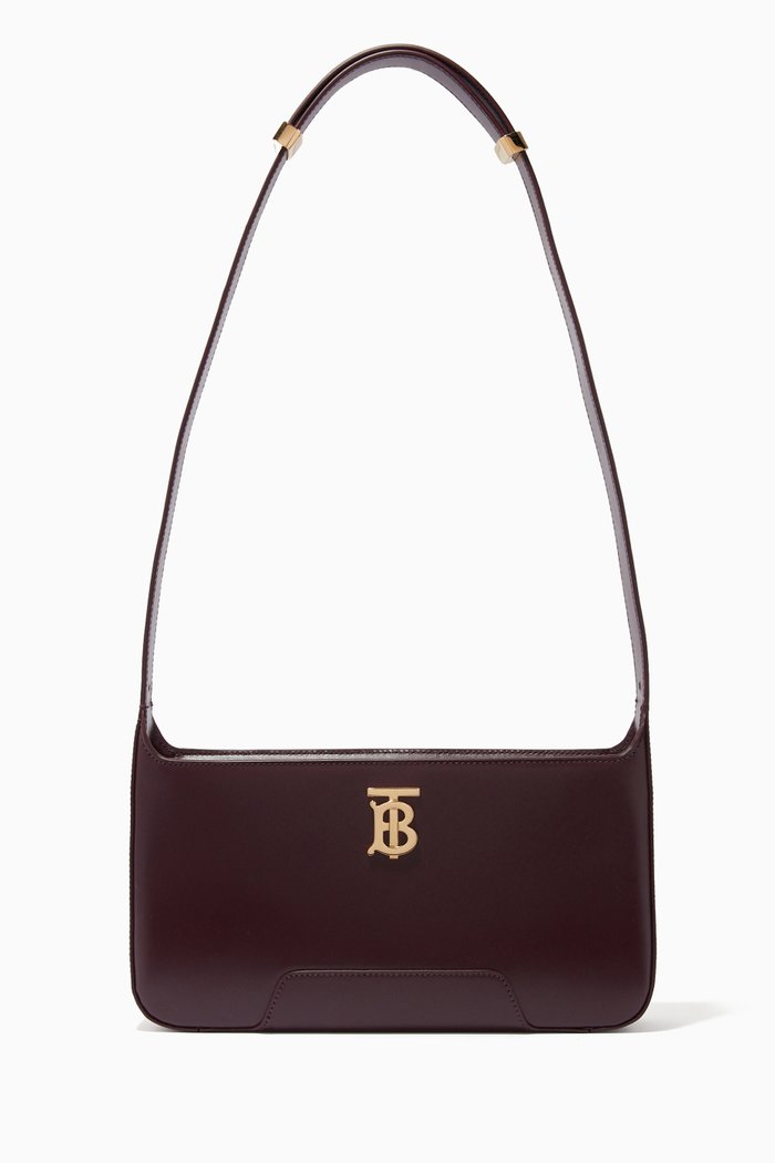 

TB Shoulder Bag in Leather, Purple