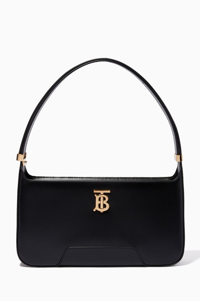 

TB Shoulder Bag in Leather, Black