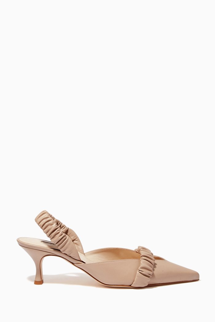 

Chouchou Slingback Pumps in Leather, Neutral