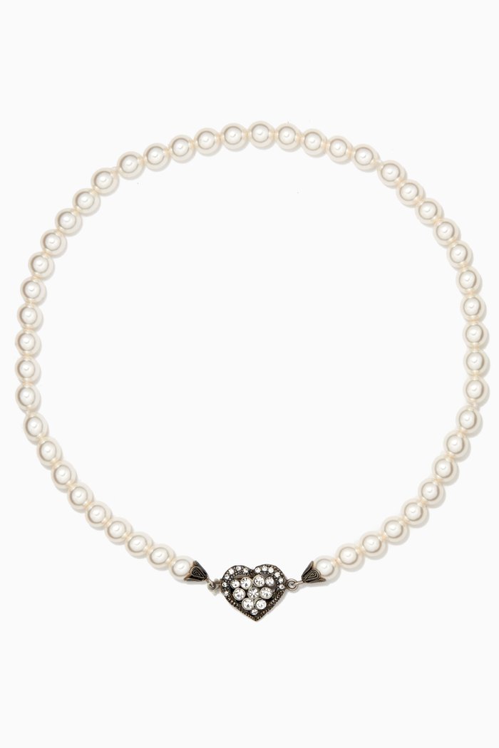 

Single Strand Pearl Necklace, White