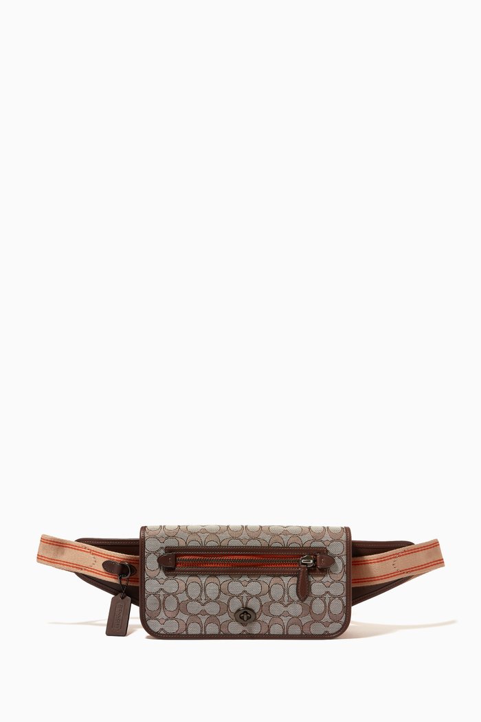 

Dinky Belt Bag in Signature Jacquard, Brown