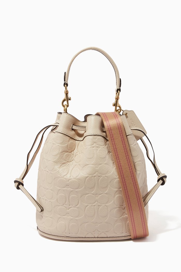 

Field Bucket Bag in Signature Embossed Leather, Neutral