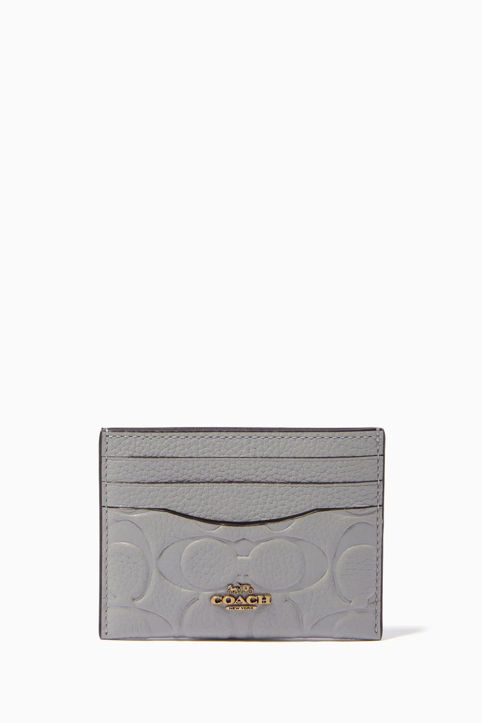 

Card Case in Signature Leather, Grey