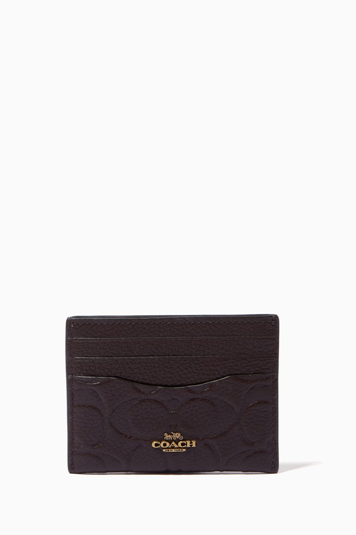 

Card Case in Signature Leather, Burgundy
