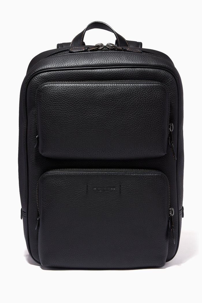 

Gotham Backpack in Pebble Leather, Black