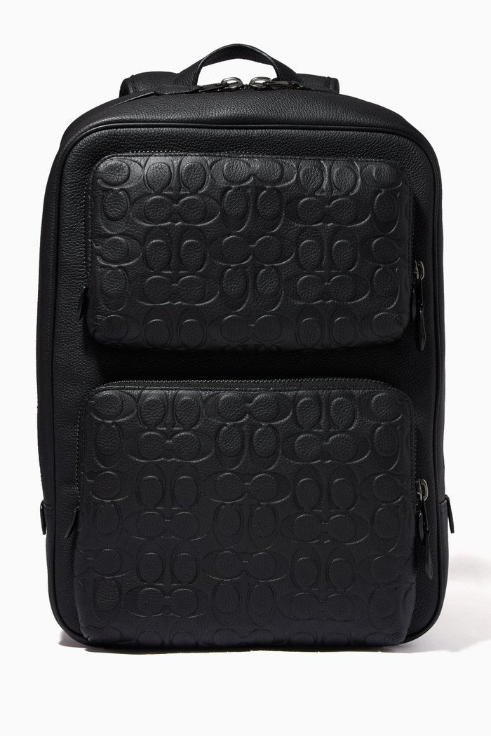 

Gotham Backpack in Signature Leather, Black