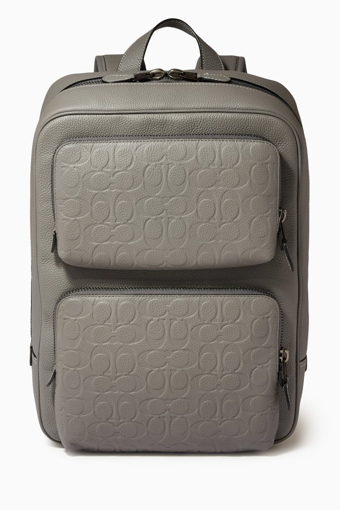 

Gotham Backpack in Signature Leather, Grey