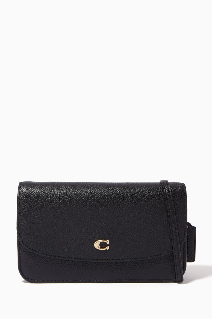 Hayden Crossbody in Pebble Leather, Black