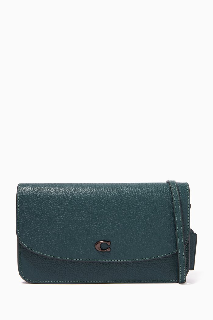 

Hayden Crossbody in Pebble Leather, Green