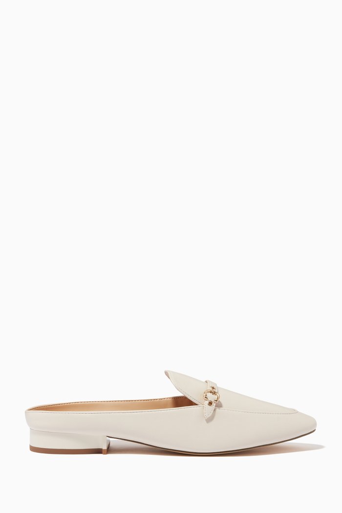 

Irene Mules in Leather, White