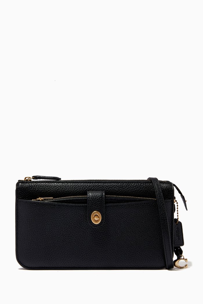 

Noa Pop-up Messenger in Pebbled Leather, Black