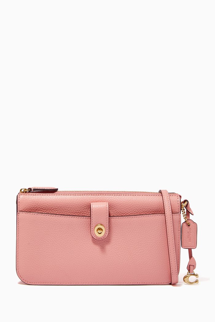 

Noa Pop-up Messenger in Pebbled Leather, Pink