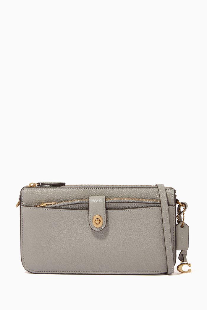 

Noa Pop-up Messenger in Pebbled Leather, Grey