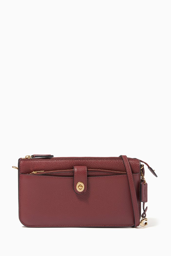 

Noa Pop-up Messenger in Pebbled Leather, Red