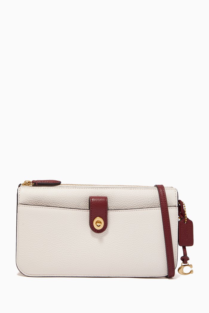 

Noa Pop-up Messenger in Colour-block Pebbled Leather, White