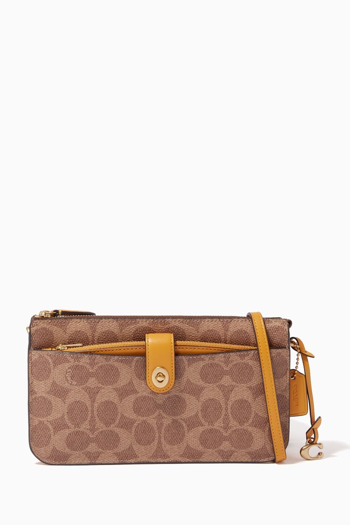 

Noa Pop-up Messenger in Signature Canvas, Brown