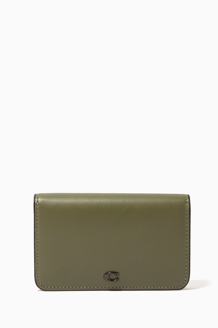 

Slim Card Case in Leather, Green