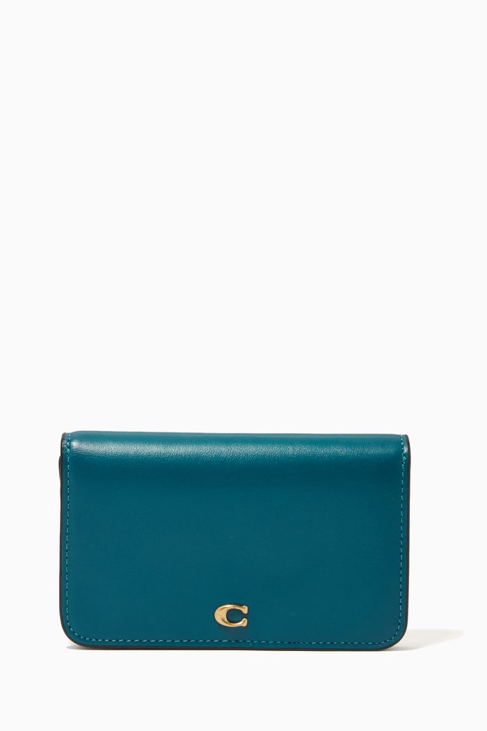 

Slim Card Case in Leather, Blue