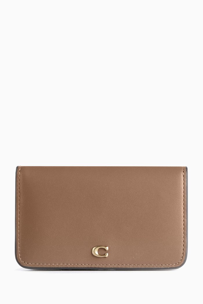 

Slim Card Case in Leather, Grey
