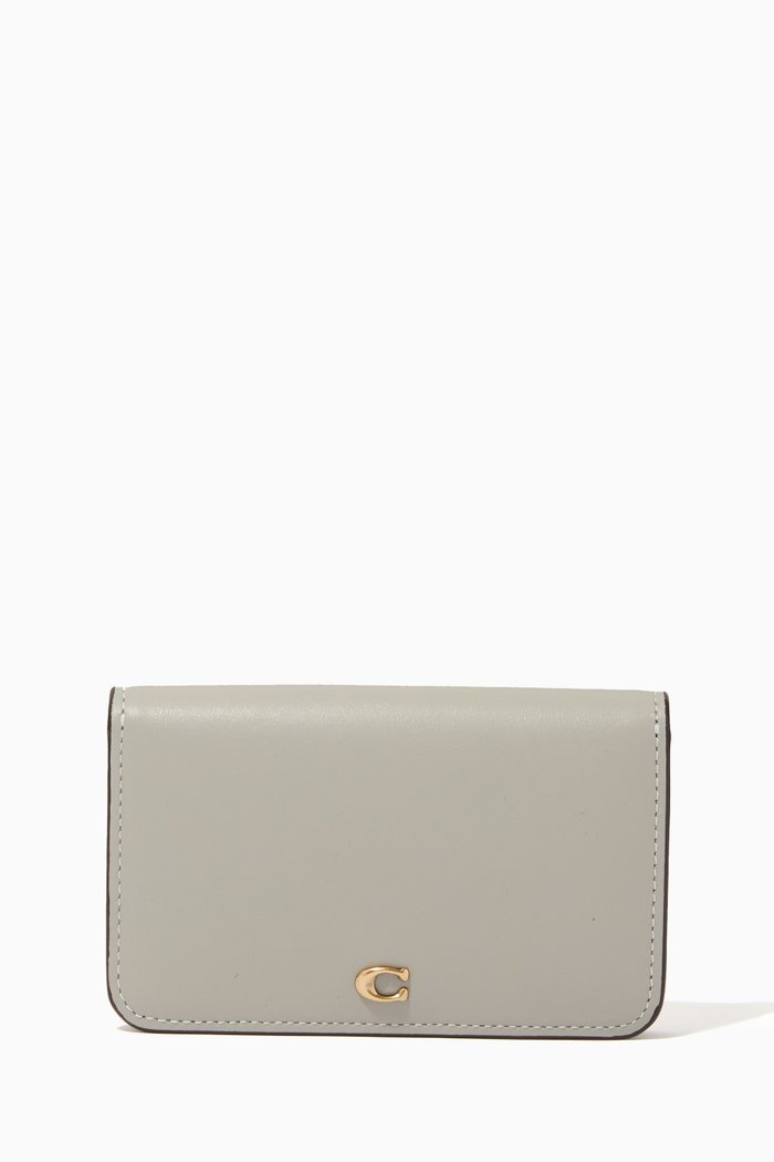 

Slim Card Case in Leather, Grey