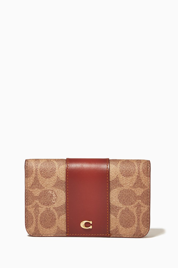 

Slim Card Case in Signature Canvas, Brown