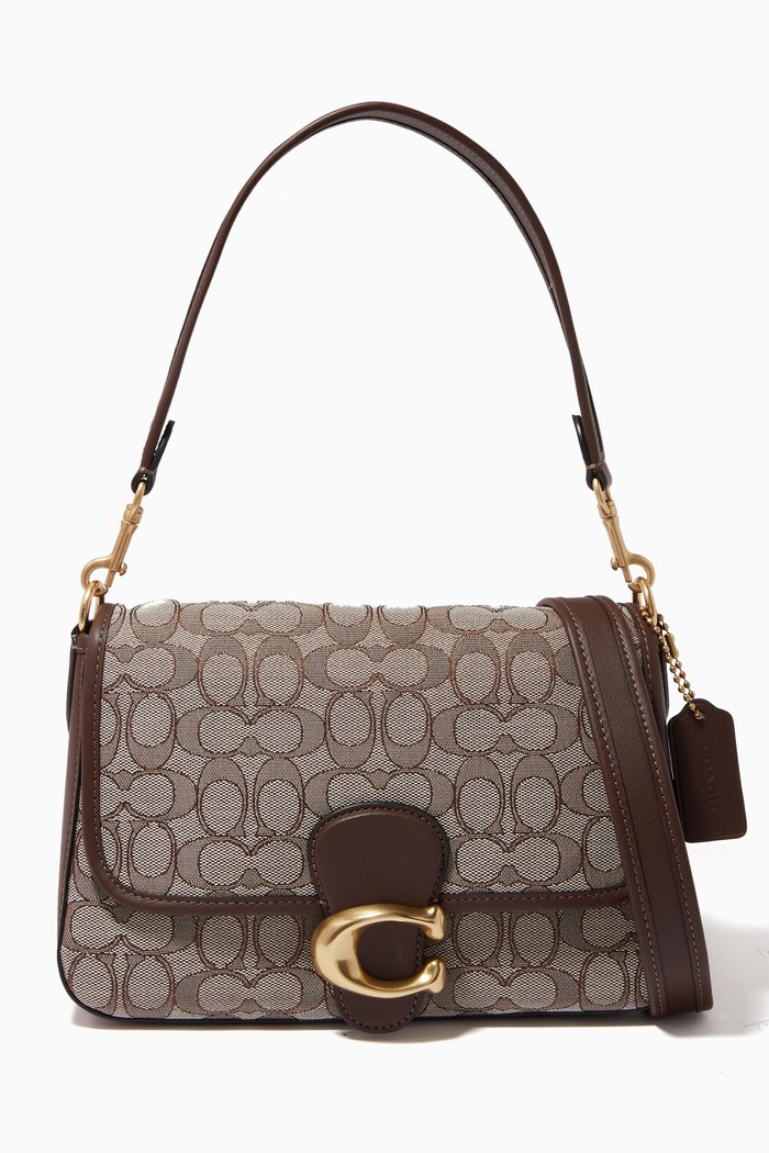 

Soft Tabby Shoulder Bag in Signature Jacquard, Brown