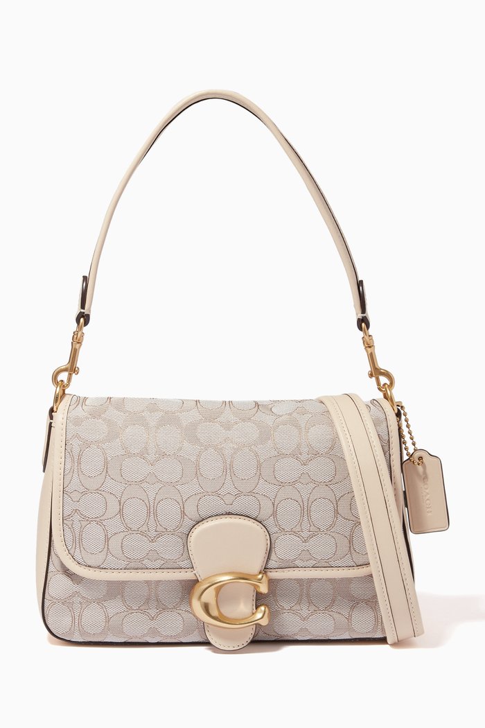 Soft Tabby Shoulder Bag in Signature Jacquard, Neutral