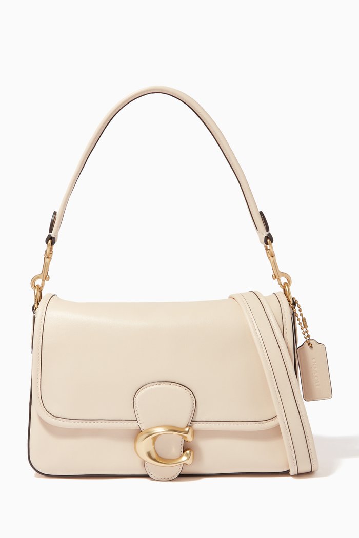 

Soft Tabby Shoulder Bag in Leather, White