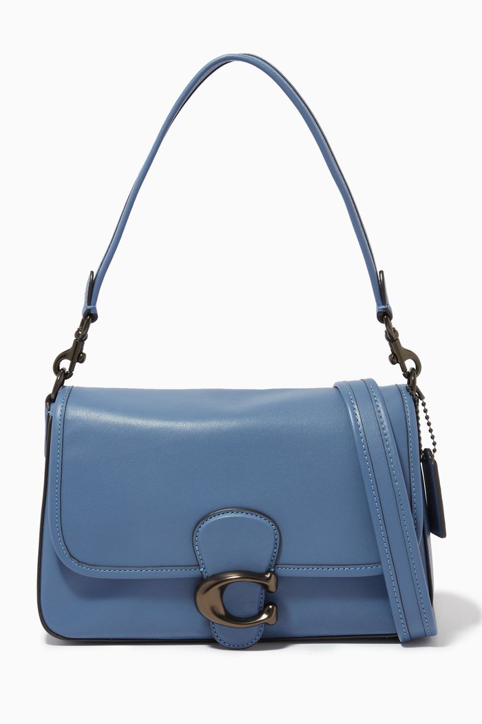 

Soft Tabby Shoulder Bag in Leather, Blue