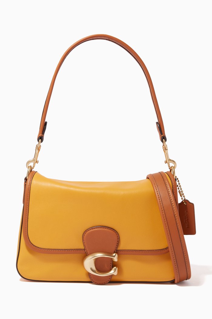 

Soft Tabby Shoulder Bag in Colour-block Leather, Multicolour