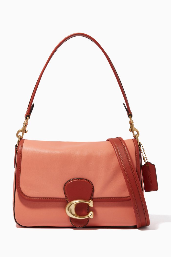 

Soft Tabby Shoulder Bag in Colour-block Leather, Multicolour
