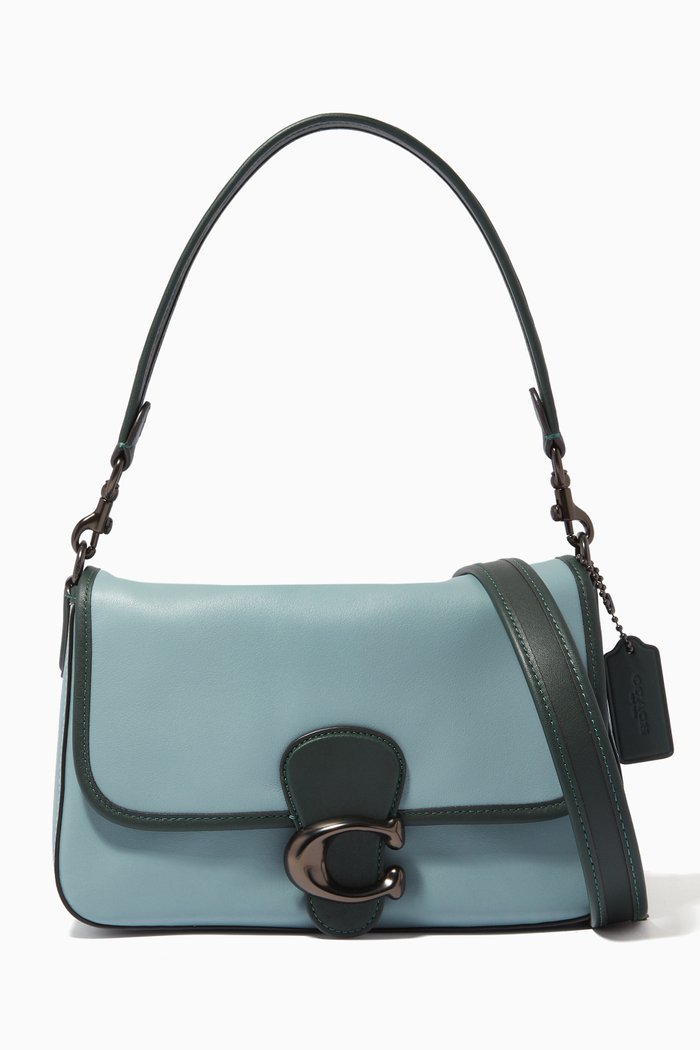 

Soft Tabby Shoulder Bag in Colour-block Leather, Multicolor